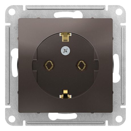 Механизм розетки 1-м СП ATLAS DESIGN с заземл. 16А мокко SchE ATN000643 APC