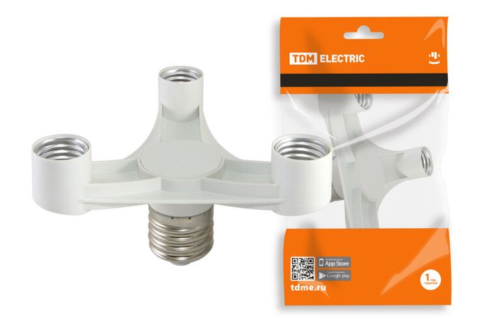 Переходник Е40-3хЕ27, белый, | SQ0335-1017 TDM
