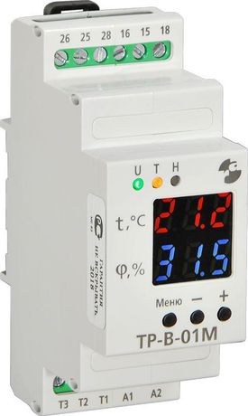 Реле температуры и влажности ТР-В-01МВ2 без датчика -40...+80град.C 0...99% 220В 50Гц 2 канала управления для режима ТЕРМОСТАТ макс. коммутируемый ток 8А 1п УХЛ4 Автоматика A8223-82690774