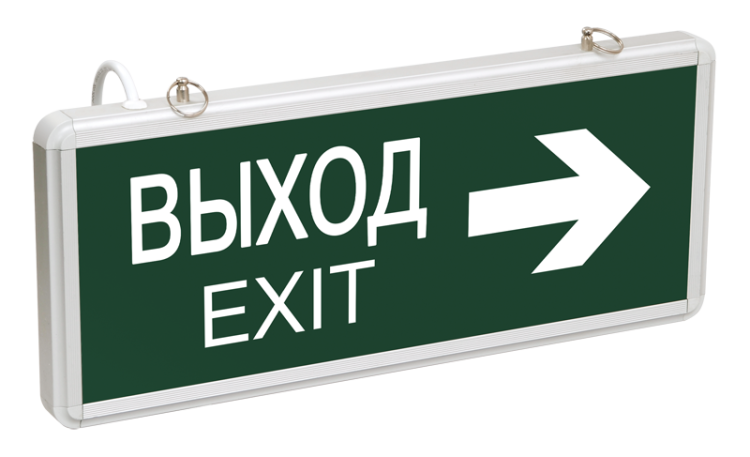 Светильник светодиодный ССА 1004 "ВЫХОД-EXIT" стрелка направления 3Вт аварийный двусторонний IEK LSSA0-1004-003-K03