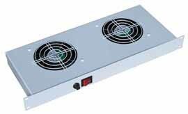 Модуль вентиляторный 19' с пониженным уровнем шума 34Дб глубина 180мм 2 вентилятора 32Вт черный (RAL9005) (PW-1.2 SILENT) - 39662 Zpas