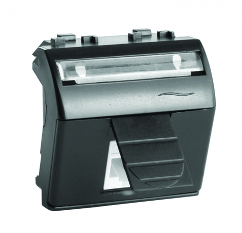 Розетка мультимедийная Brava 2мод. USB 2.0 со шторкой черн. DKC 77202N ДКС