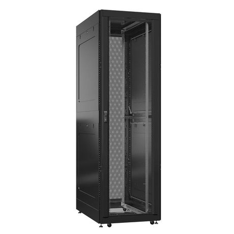 Шкаф серверный 42U 800х1000 передняя дверь: одностворчатая перфорированная IP20. задняя двустворчатая боковые панели: глухой металл. цвет: черный RAL9005 - EX 8042.9341 SYSMATRIX