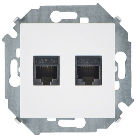 Розетка компьютерная 2-м Simon 15 RJ45 кат.5E AMP механизм бел. 1591552-030