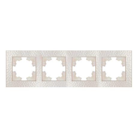 Рамка фактурная 4 поста универсальная UNIVersal Афина жемчуг (еврослот) - A10046-OBr Союз