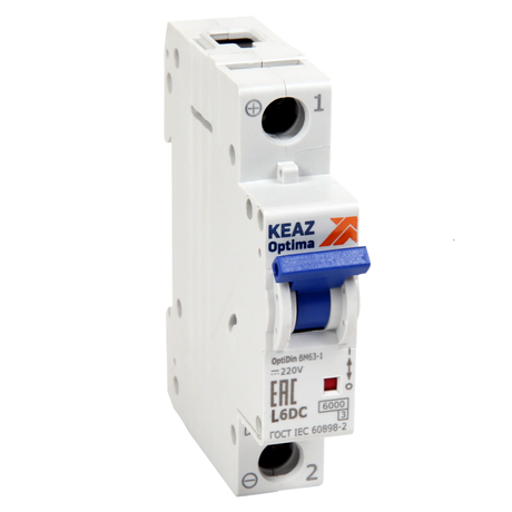 Выключатель автоматический однополюсный 6А Z 10кА DC OptiDin BM63-1Z6-DC-ОМ4-РЕГ - 281442 КЭАЗ