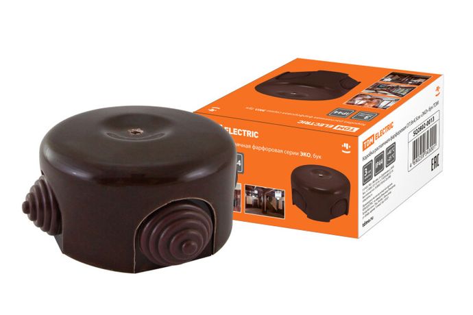 Коробка распаячная фарфоровая D7,8х4,5см «ЭКО» бук | SQ2802-0013 TDM