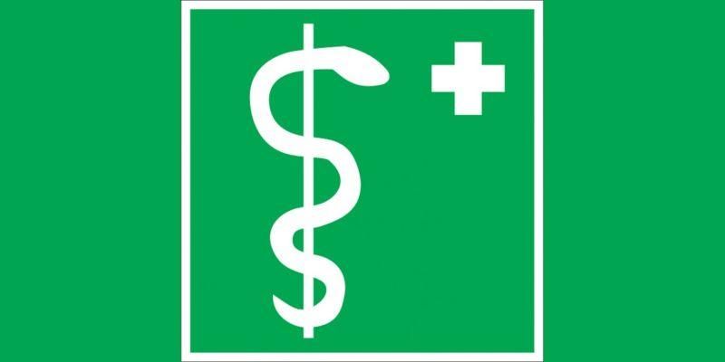 Пиктограмма (Наклейка) "МЕДПУНКТ" 180х90мм | V5-EM04-60.004.015 VARTON VARTA