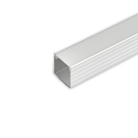 Профиль алюминиевый "накладной" , серебро, SAB261 SAFFIT с матовым экраном, 2 заглушками, крепежами в комплекте | 55247 FERON