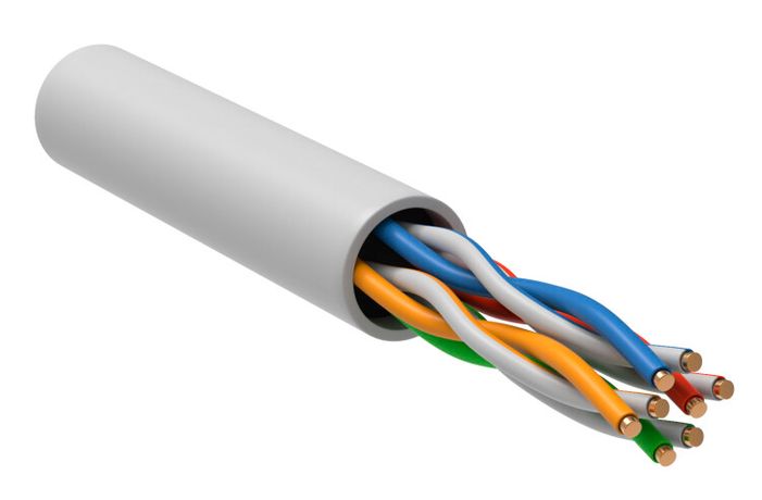 Кабель витая пара U/UTP кат.5E 4х2х24AWG solid LSZH бел. 100м (м) GENERICA BC1-C5E04-128-100-G IEK