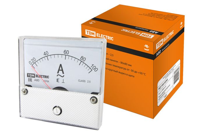 Амперметр А80 100А/5А-2,5, трансформаторного включения, (поверенный), - SQ1102-0243 TDM