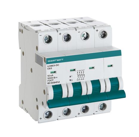 Выключатель автоматический модульный PDE LCB63H-DC-L10/4 10А 4P кривая L 10кА SmartWatt 4512020490239 Delta