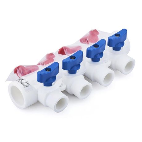 Коллектор PPR 25х20/4 с шаровым краном универс. RTP 28200