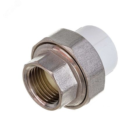 Муфта усиленная комб. разъем. (американка) с внутренней резьбой 20х1/2дюйм (125/25) бел. VALFEX 10155015У