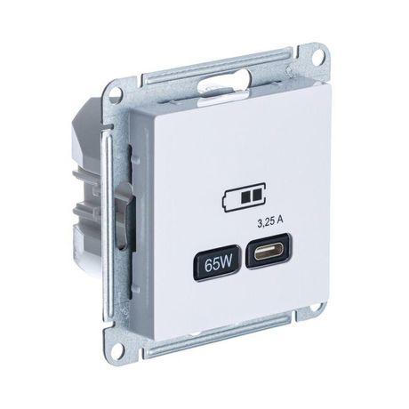 Розетка USB AtlasDesign тип C 65Вт высокоскор. ЗУ QC PD механизм лотос SE ATN001327 APC