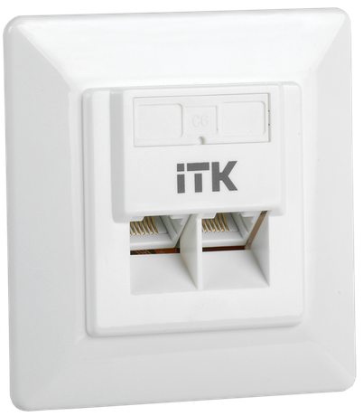 Внутренняя информационная розетка RJ45 кат. 6 UTP 2 порта - CS2-1C06U-2-1 IEK