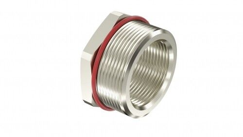 Взрывозащищенный Ex d e переходник. Тип А. ''наруж.резьб'' М40х1,5 - ''внутр.резьб'' M32х1,5. Нержавеющая сталь AISI316L. IP66/67/68 EXDR-M40M32SX ДКС