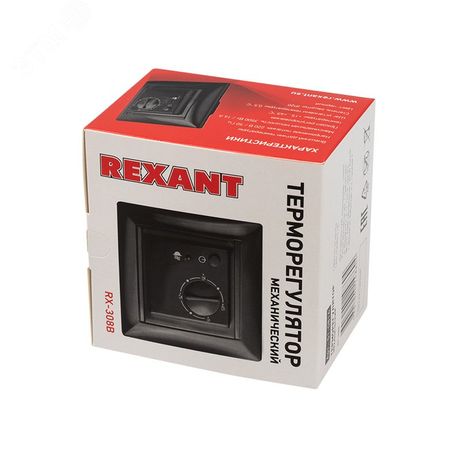 Терморегулятор RX-308B 16А IP20 черный REXANT арт. 51-0816