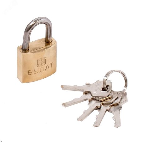 Замок навесной БУЛАТ ВС 1125 латунный 5кл. d=4,5мм - 13645 ПТК