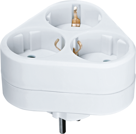 Разветвитель Navigator 94 693 NAD-S-3E-WH 3 гнезда треугольник с заземлением - 18005