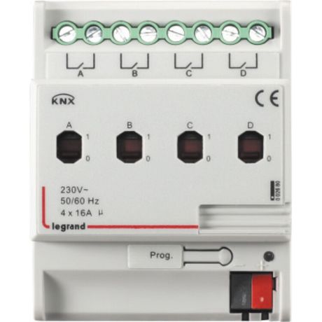 Активатор релейный 4-канальный 16А KNX DIN 4мод. Leg 002680 Legrand