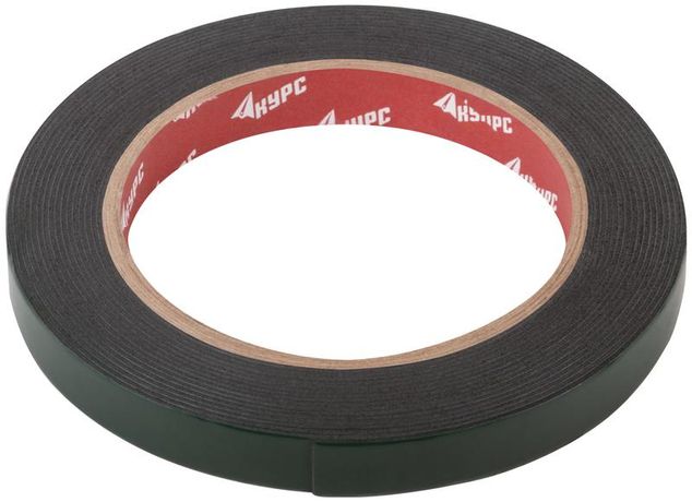 Лента монтажная клейкая на вспененной основе 12ммх5м черн. КУРС 11781