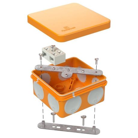 Коробка огнестойкая разветвительная для ОП двухкомпонентн. 60-0210-FR6.0-4-2-Р Е15-Е60 RAL2004 80х80х40 Промрукав Строитель