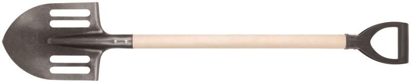 Лопата штыковая облегченная 210х385х1440мм V-ручка; деревянный черенок; рельсовая сталь 77192