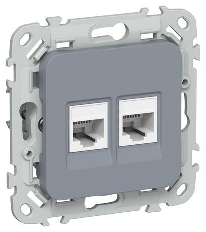 Розетка компьютерная 2-м СП FLITE РК5е-2-0-ФлМ RJ45 кат.5E UTP механизм маренго IEK FI-K22-1-K35 IEK (ИЭК) арт. FI-K22-1-K35