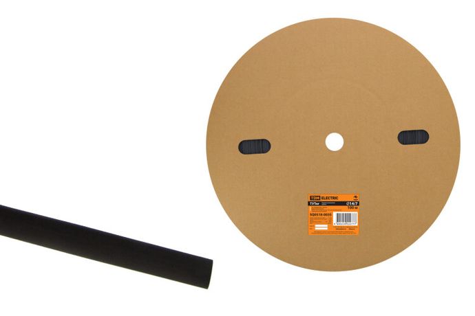 Термоусаживаемая трубка ТУТнг 14/7 черная (100 м/ролл) | SQ0518-0035 TDM