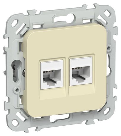 Розетка компьютерная 2-м СП FLITE РК5е-2-0-ФлН RJ45 кат.5E UTP механизм навахо IEK FI-K22-1-K87 IEK (ИЭК) арт. FI-K22-1-K87