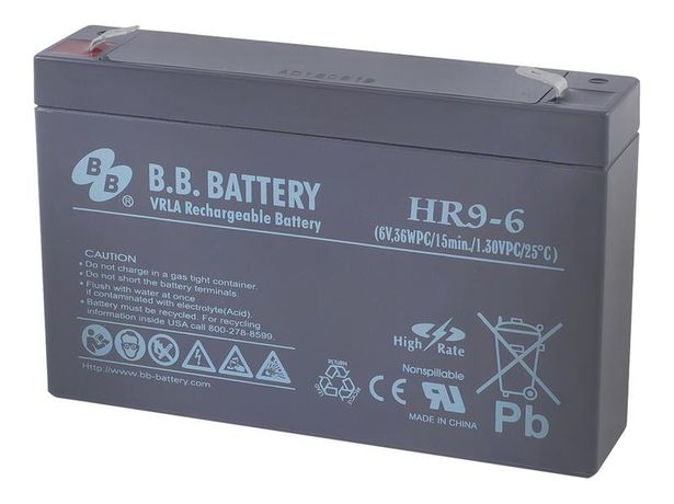 Аккумулятор 6В 9А.ч HR 9-6 B.B. Battery B.B.Battery 1906651А
