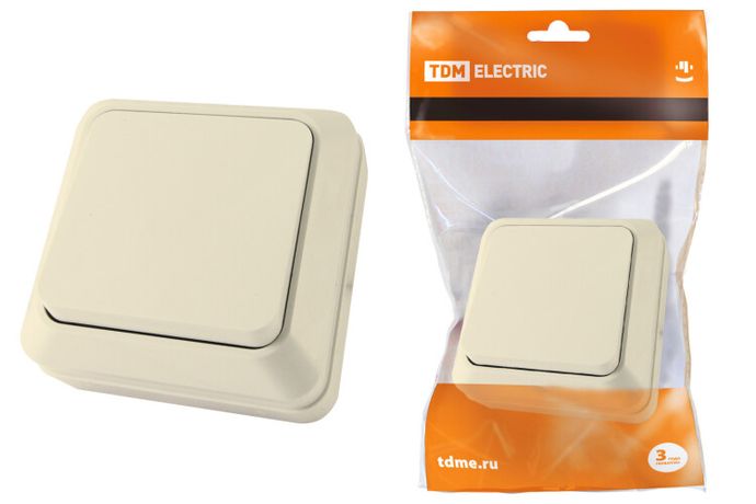 Выключатель 1-кл. открытой установки IP20 10А, сл. кость "Ладога" | SQ1801-0002 TDM