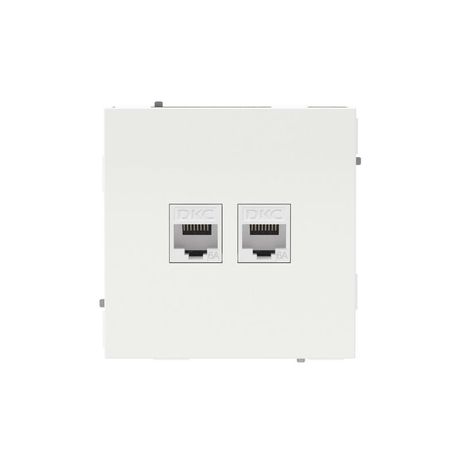 Компьютерная розетка RJ-45 без шторки, кат.6А двойная, KANT, белая магнолия - 7000674 ДКС DKC арт. 7000674