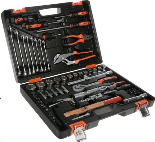 Набор инструментов 1/2дюйм; 1/4дюйм CrV пластик. кейс (76 предм.) Вихрь 73/6/7/4