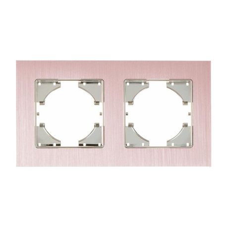 Рамка Ugra 2-местная алюминий, пудровый - С1120-042 GUSI