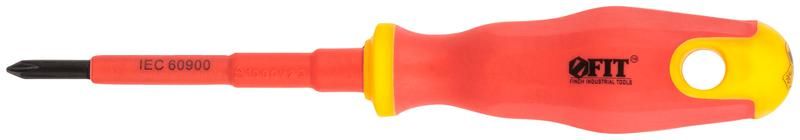 Отвертка изолированная 1000 В, CrV сталь, прорезиненная ручка 4.5х80 мм РН1 - 55893 РОС