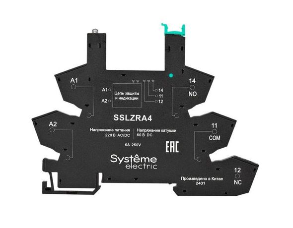 Розетка 230В AC/DC для реле интерфейсного 60В DC, push-in зажим | SSLZRA4 SE APC