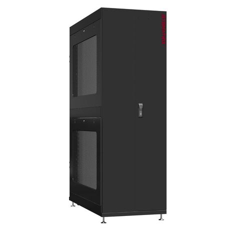 Шкаф серверный 48U 800х1200 передняя дверь: двустворчатая глухой металл IP51. задняя без. боковые панели: перфорированные. цвет: черный RAL9005 - NS 8248.9502 SYSMATRIX