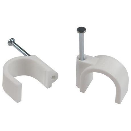 Скоба пластиковая крепежная круглая 22 мм белая NO-224-578 (50 шт/уп) - Б0066644 ЭРА