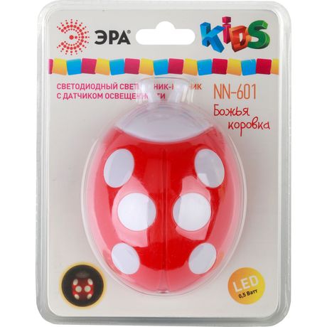 Светильник NN-601-LS-R ночник "Божья коровка" от сети с сенсором красн. ЭРА Б0019094