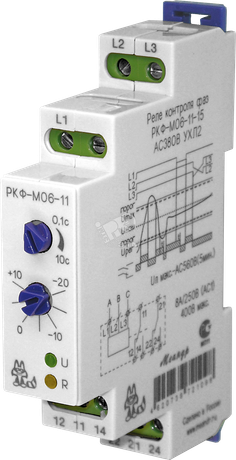 Реле контроля фаз РКФ-М06-11-15 380B~ - 380В Меандр 4640016934799