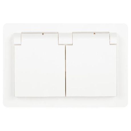 Розетка однофазная скрытого монтажа, в рамку с заземлением со шторками белый крышкой 16А 250В IP44 7-210-01 Intro Style - Б0062873 ЭРА