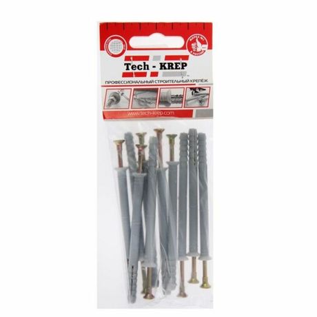 Дюбель-гвоздь 8х100 пот. манжета (полипропилен) (10 шт) - пакет ( 0,138 кг) | 103906 Tech-KREP
