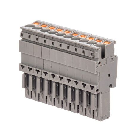 Штекер зажим push-in 10 точек подключения 2.5кв.мм сер. DKC VPR-P-2.5-10 ДКС