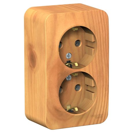 Розетка 2-м ОП Blanca 16А IP20 250В с заземл. без защ. шторок ясень SE BLNRA010205 APC