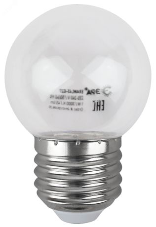 Лампа светодиодная декоративная LED 1 Вт 45Лм 3000К шар прозрачный, белт-лайт E27 220-240В ERAWL45-E27 - Б0049572 ЭРА