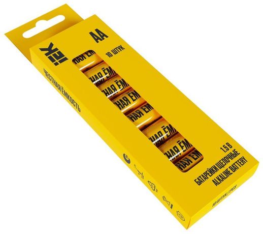 Батарейка щелочная Alkaline LR06/AA (10шт/бокс) IEK - ABT-LR06-OP-B10