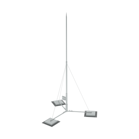 Вольностоящая молниеприемная мачта составная H7,1 м неразборное основание HD | TVMR-H7.1 КМ-профиль MA0392