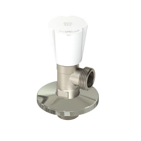 Вентиль угловой удлиненный латунь 1/2х3/4дюйм никель RTP 36002